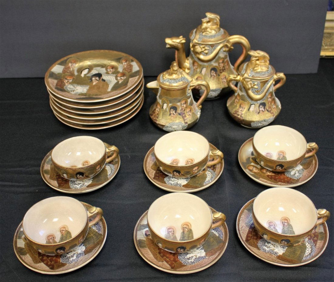 19thC. Satsuma Porcelain Tea Set (1 of 8)