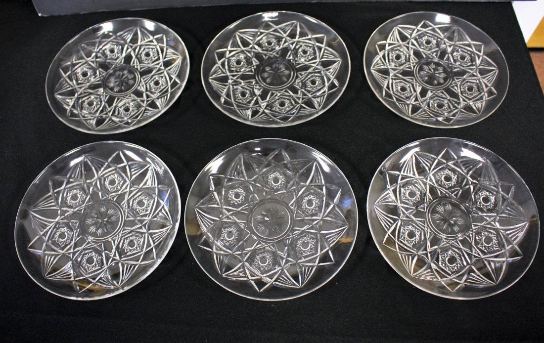 Six(6) Baccarat Crystal Dessert Plates (1 of 5)