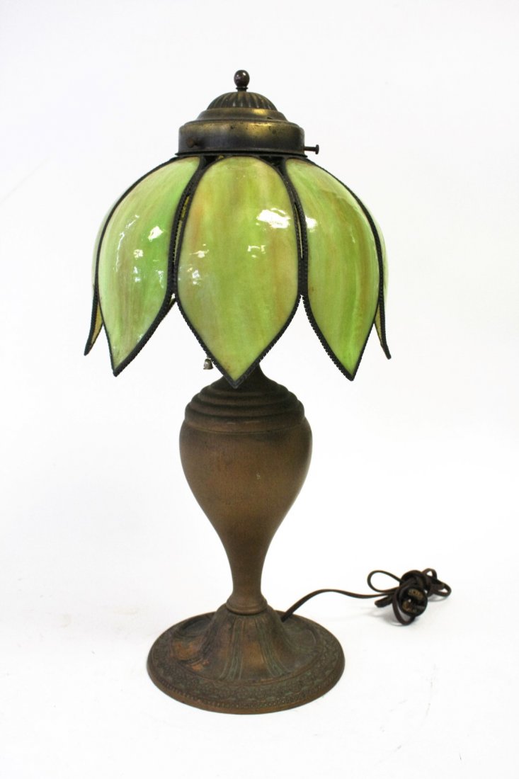 Victorian Bent Glass Tulip Lamp (1 of 6)
