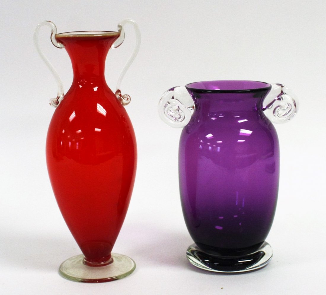 Two [2] Studio Art Glass Vases (1 of 6)