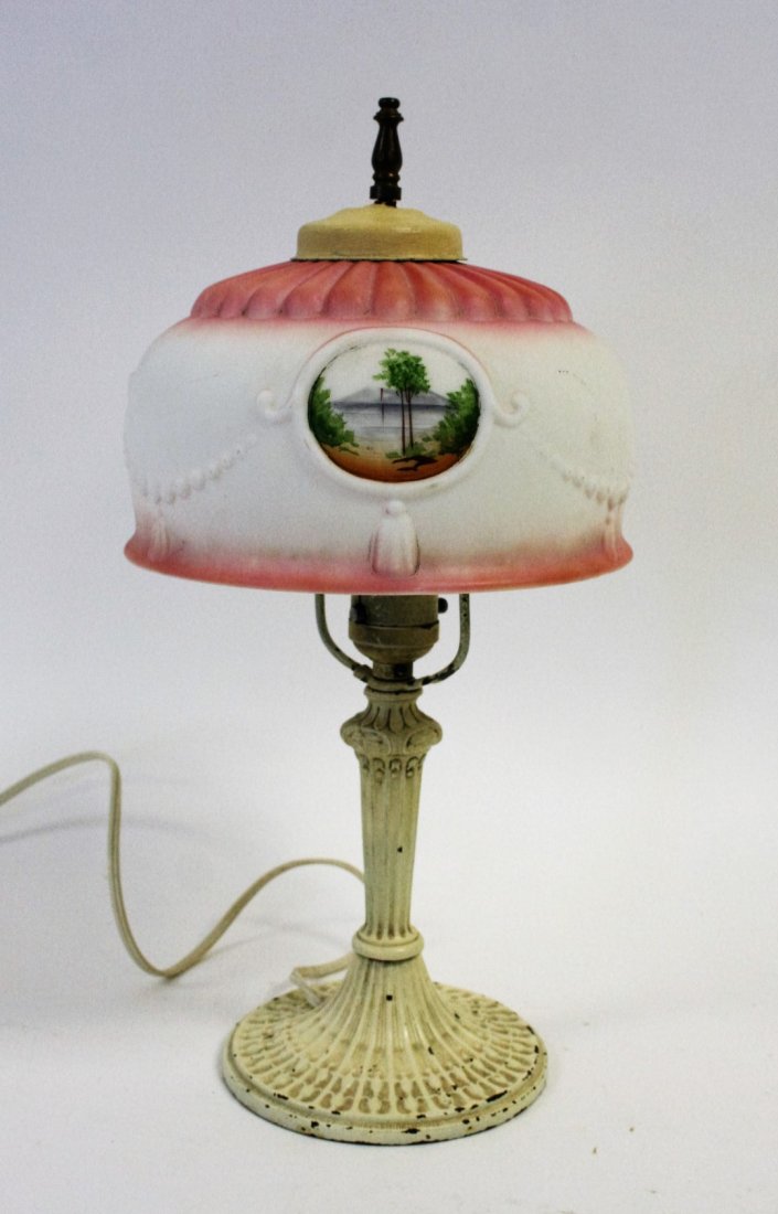 Glass Shade Boudoir Lamp (1 of 5)