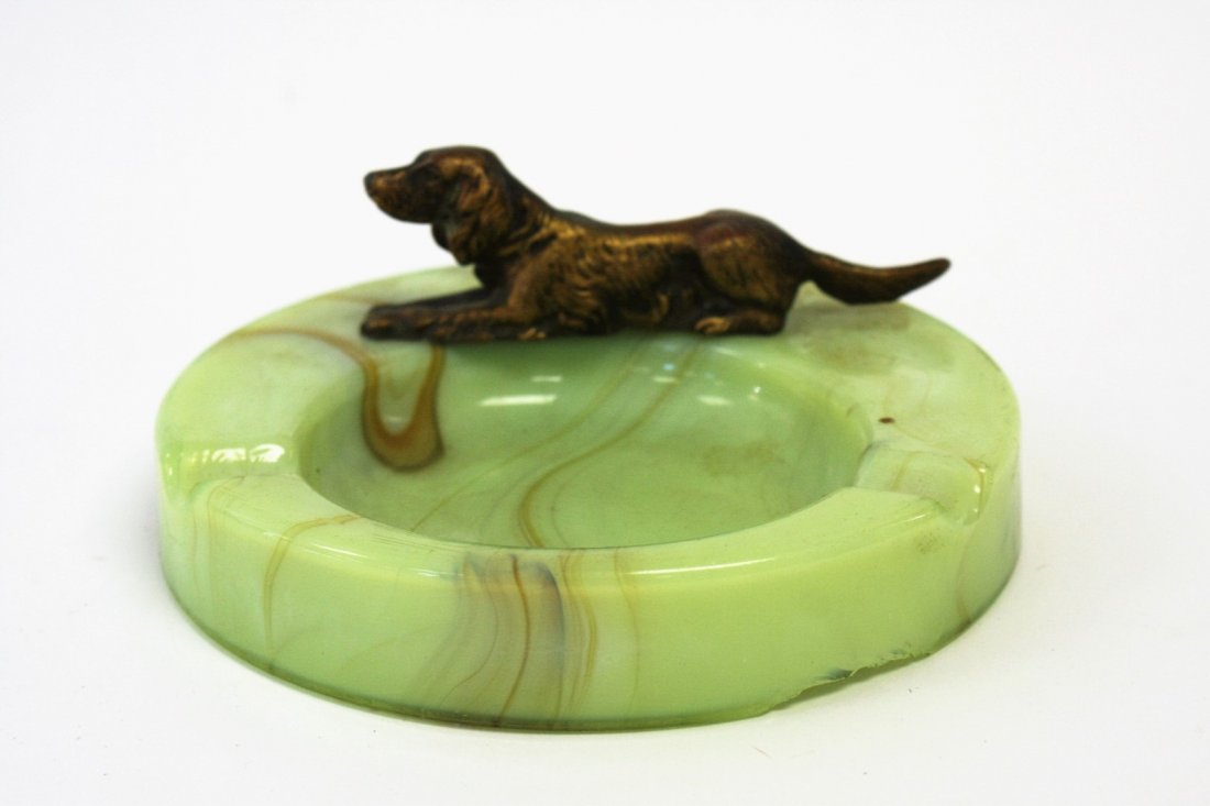 Art Deco Bronze and Onyx Ashtray (1 of 5)