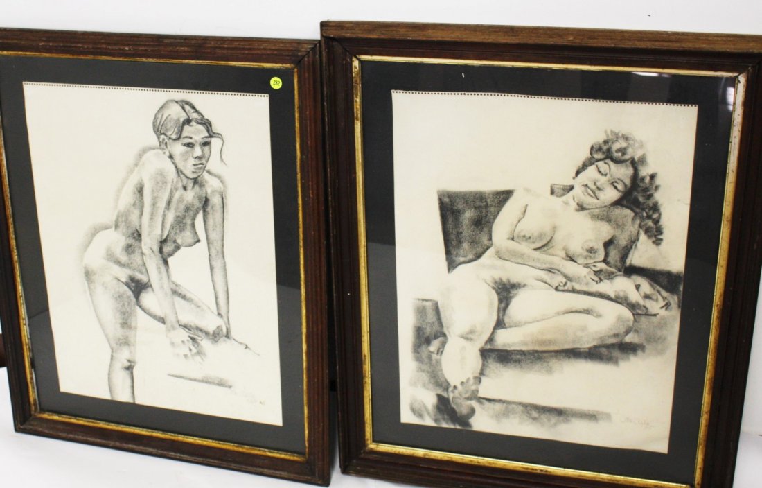 John Suplee; Two(2) Pencil Drawings Signed: Two(2) graphite on paper. Female nude models. Signed l.r. and dated 1979; 24in. X 18in.