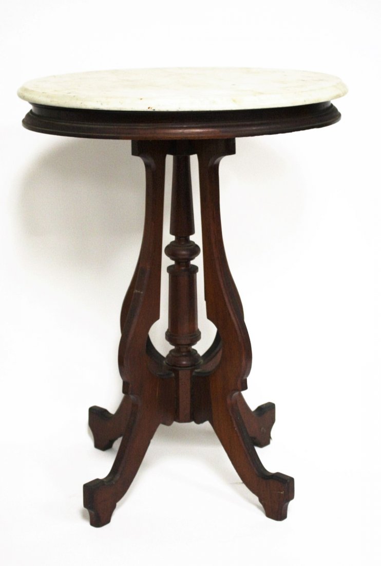 Victorian Marble Top Walnut Table (1 of 4)