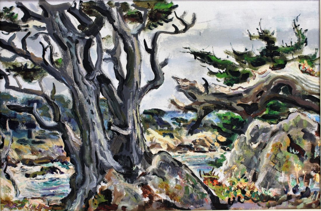 Clifford Carleton Jackson; 20thC. Oil Painting Signed: Oil on canvas. Burnt Isle, Newfoundland. Signed l.l. and having Katona Gallery label on reverse; 16in. X 25in.