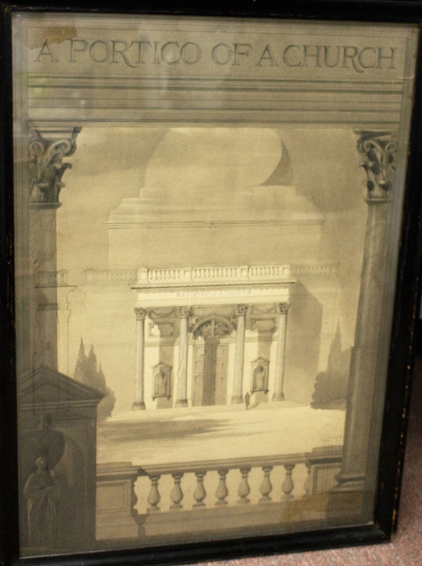 William Pariser; Early Architectural Rendering Signed (1 of 6)