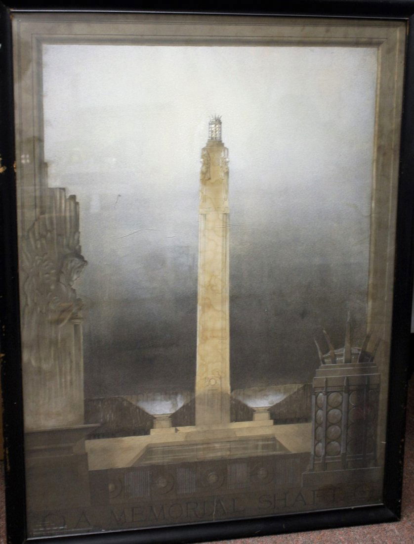 William Pariser; Early Architectural Rendering Signed (1 of 9)