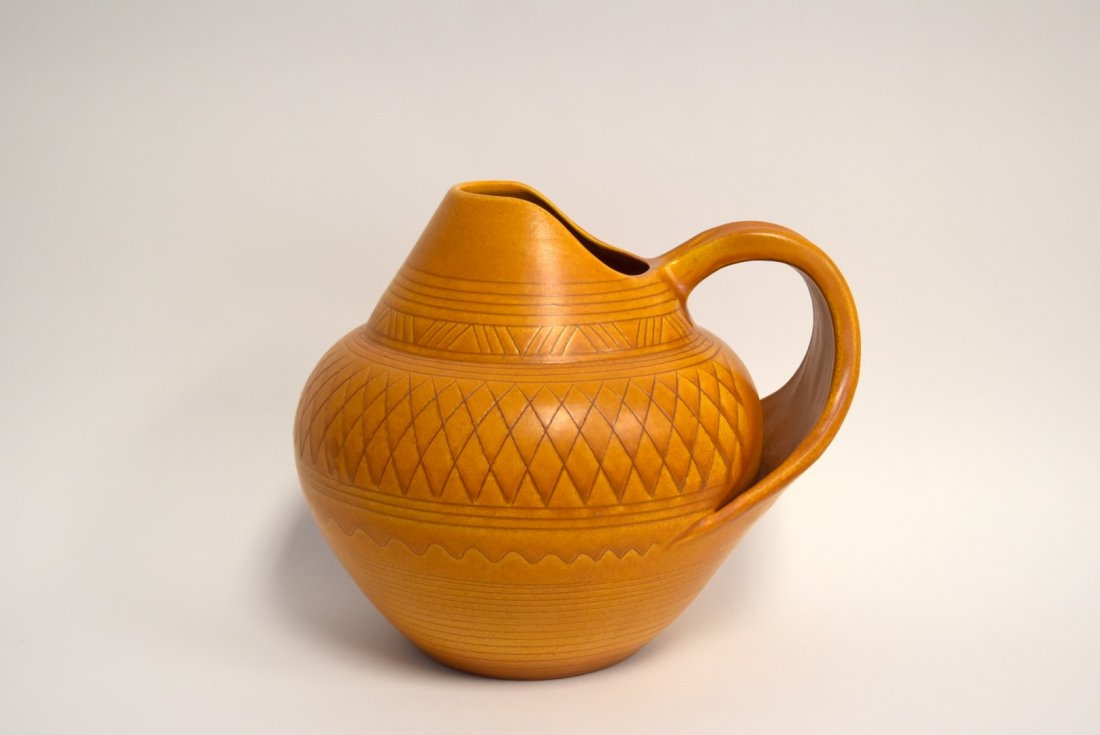 Wilhelm Kagel; Mid Century Pottery Pitcher Signed (1 of 6)