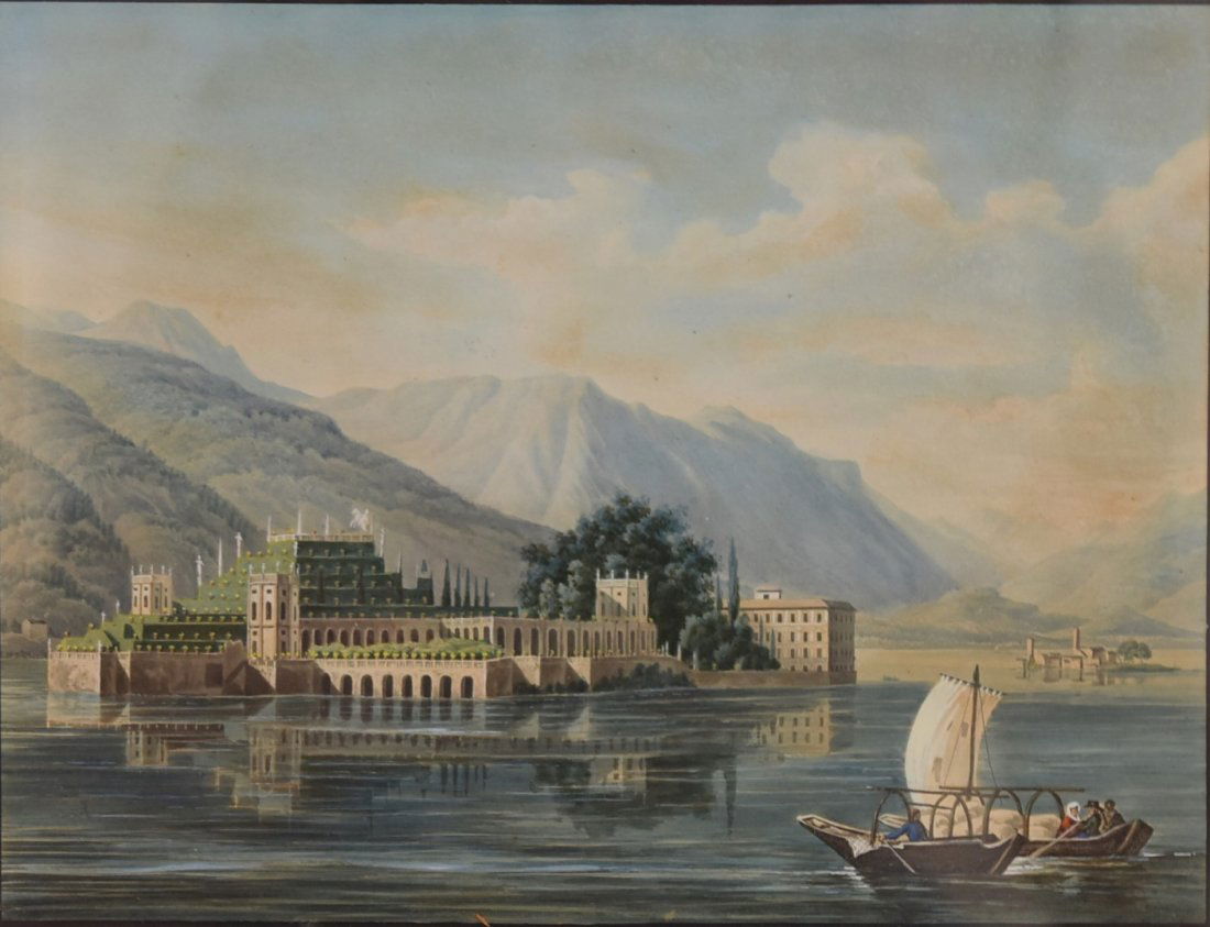 Early 19thC. Continental Watercolor - River Landscape (1 of 5)