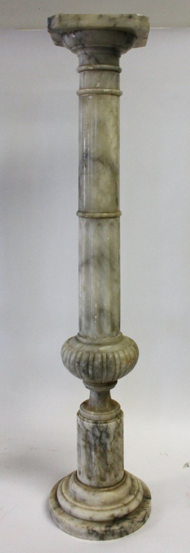 Victorian White Marble Pedestal (1 of 3)