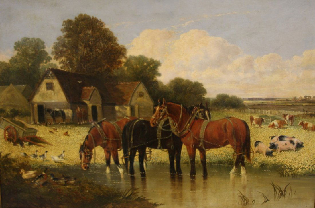 John F. Herring Jr; English Oil Painting Signed (1 of 8)