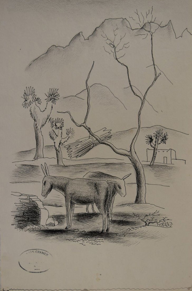 Konrad Cramer; 20thC. American Ink Drawing Signed (1 of 5)