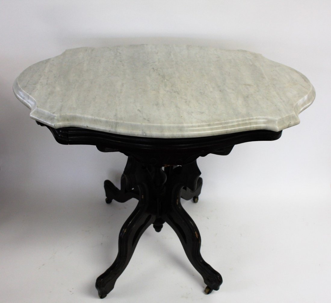Victorian Walnut Marble Top Stand (1 of 3)