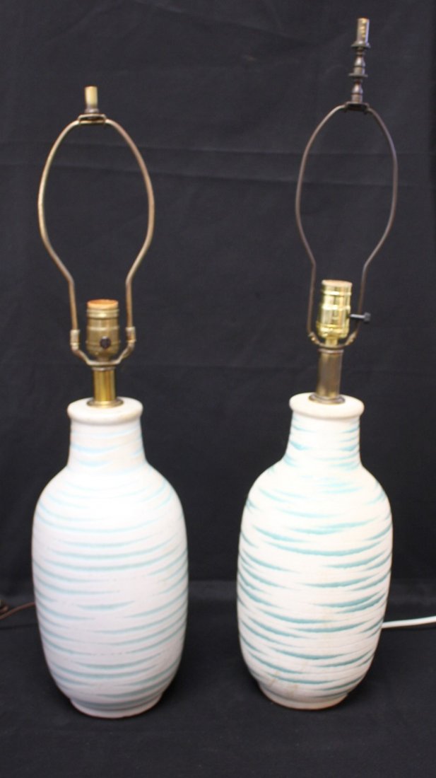 Pair of Mid Century Pottery Lamps (1 of 4)