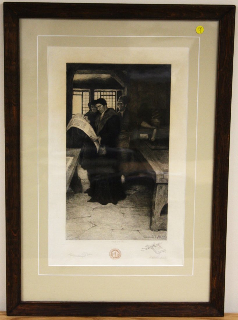 Howard Pyle; Original Engraving Signed (1 of 10)