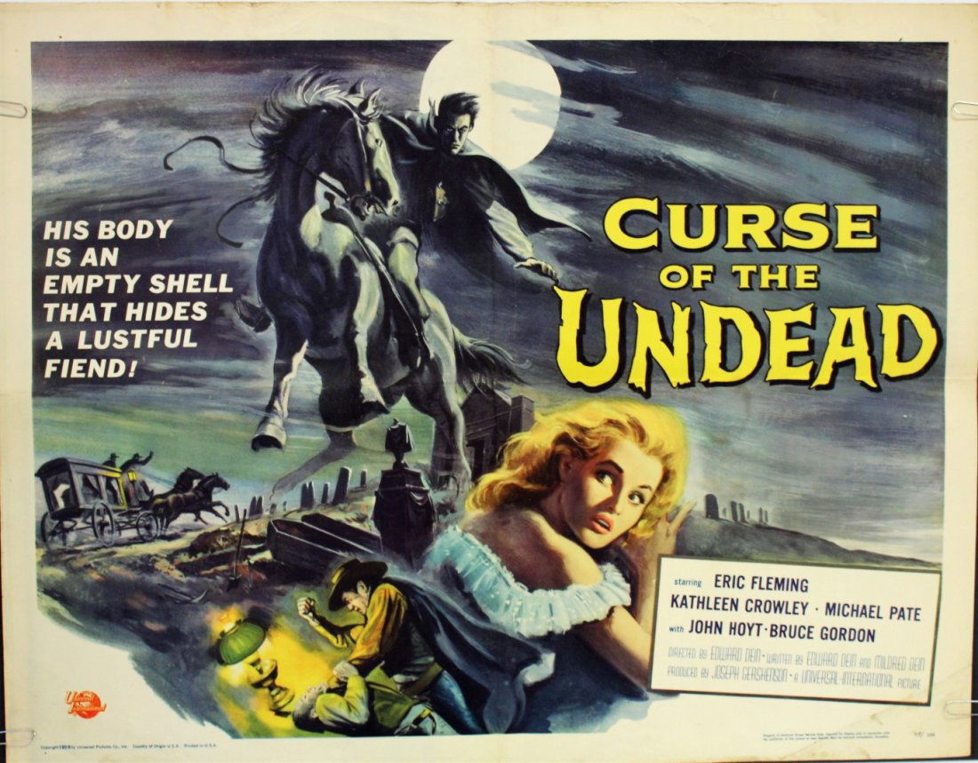 Curse of the Undead Vintage Movie Poster: Curse of the Undead. Universal Pictures(International). 1959; 22in. X 28in.