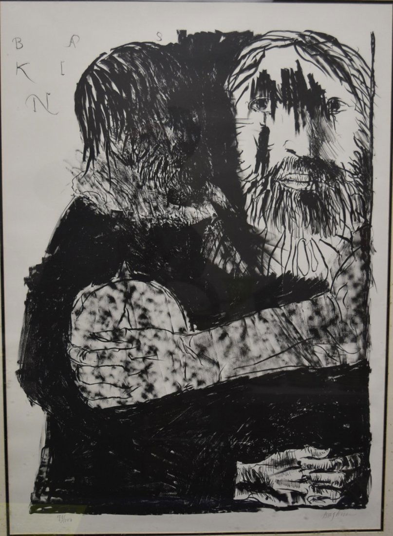 Leonard Baskin; Large Framed Lithograph Signed (1 of 5)