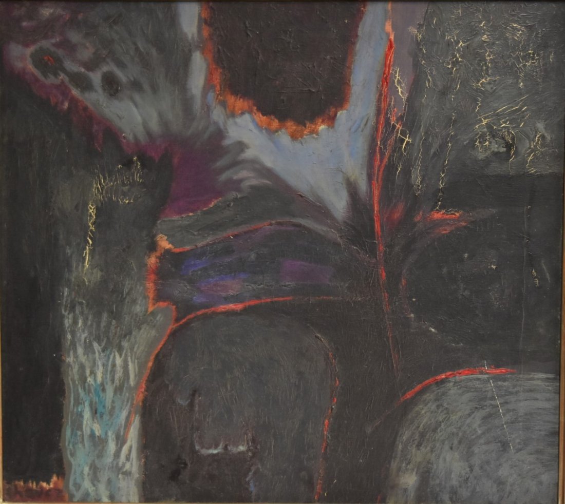 Edward Chavez; 20thC. Modernist Oil Painting Signed (1 of 8)