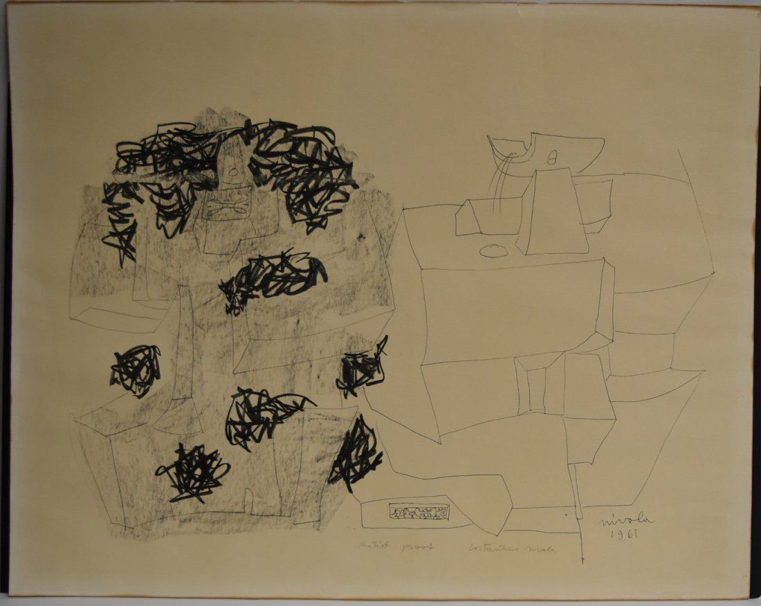 Constantino Nivola; 20thC. Moderist Lithograph Signed (1 of 6)