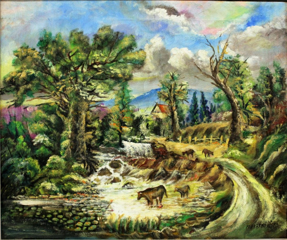M. Bartkowski; 20thC. Naïve Oil Painting Signed (1 of 5)