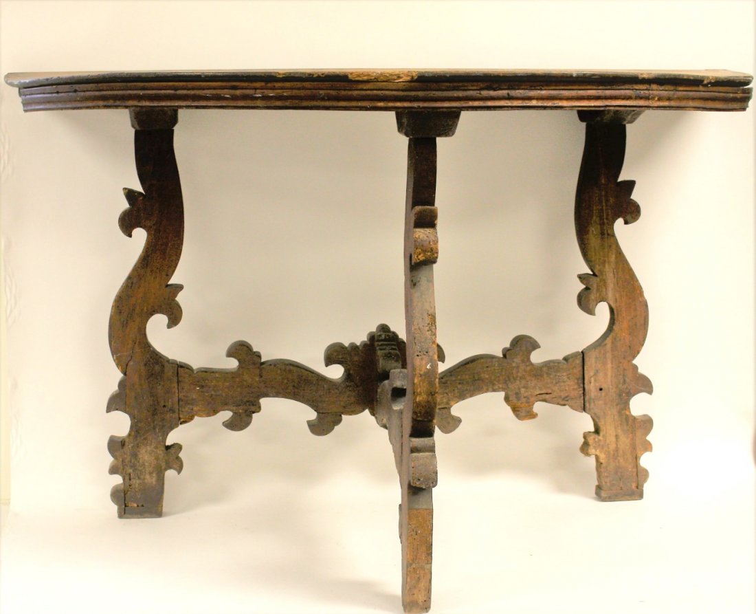 17thC. Italian Baroque Demilune Table (1 of 10)