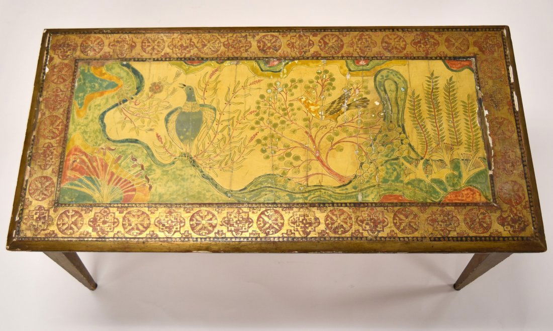 Max Kuehne; 20thC. Painted and Gessoed Wood  Coffee Tab (1 of 10)