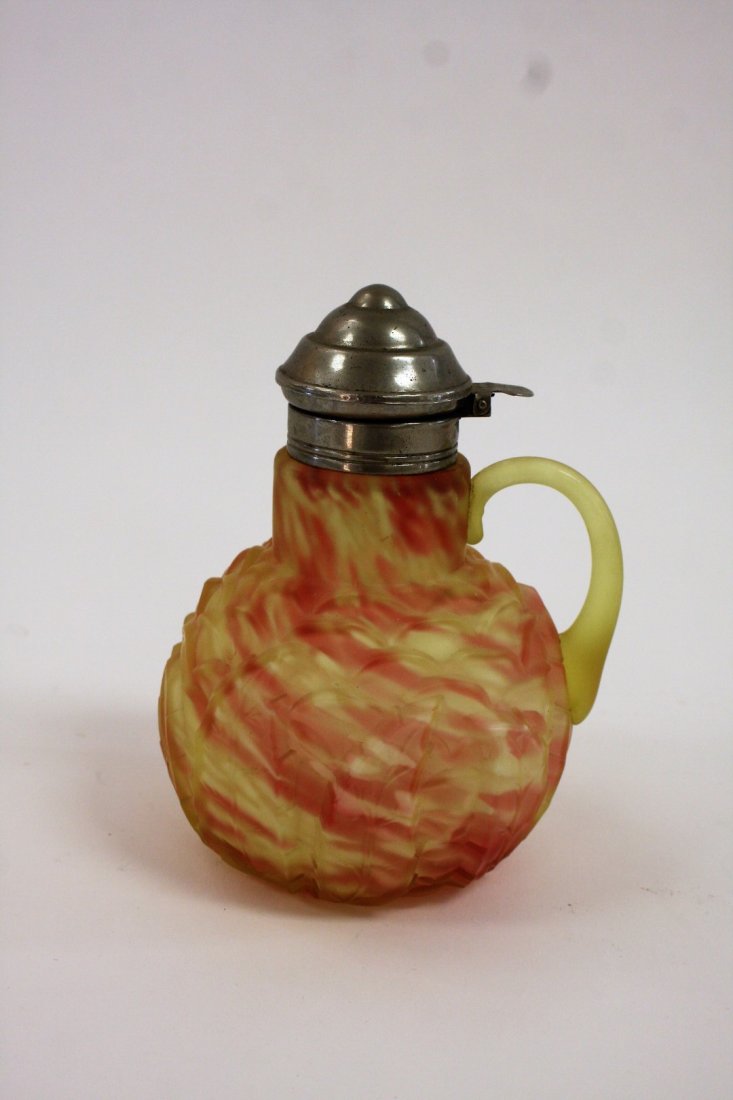 Northwood Vaseline Molded Glass Syrup Pitcher (1 of 4)