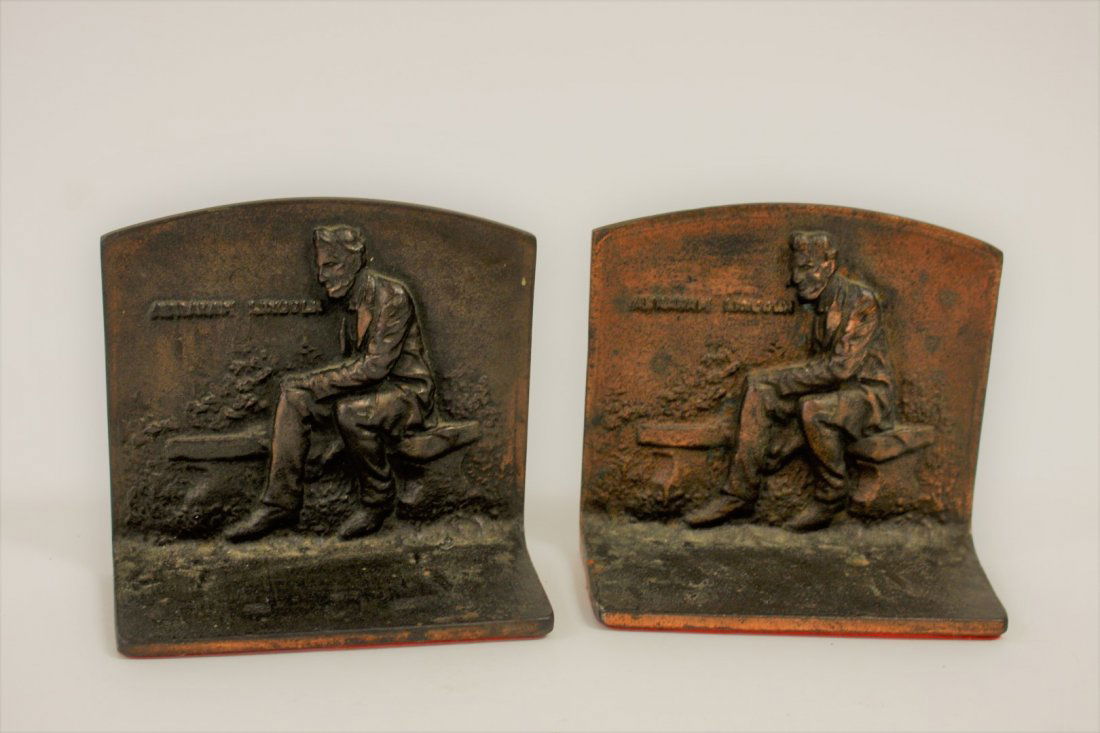 Pair of Cast Iron Abe Lincoln Bookends (1 of 3)
