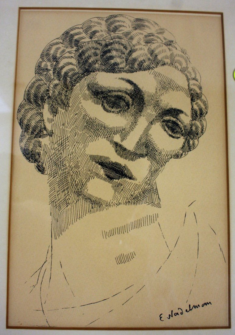 Nadelman; 20thC. Ink Drawing Signed (1 of 4)