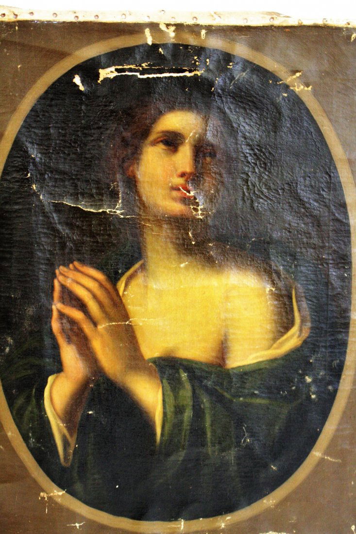 19thC. Continental School; Oil - Madonna (1 of 3)