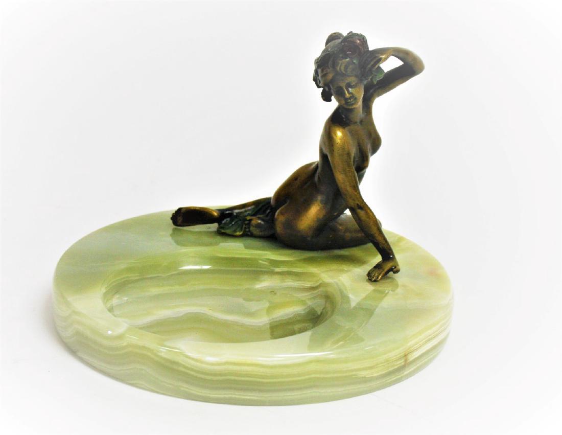 Art Deco Figural Bronze and Onyx Tray (1 of 6)