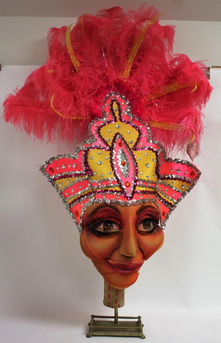 Elaborate Mardi Gras Bust of a Woman (1 of 4)