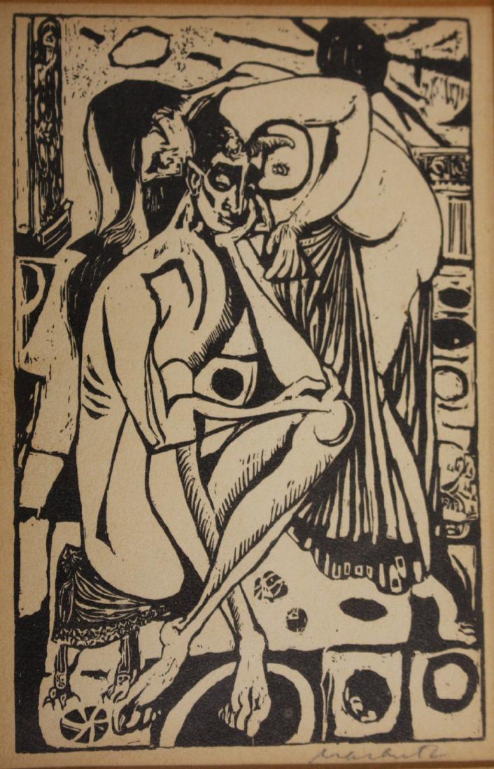 German Expressionist Woodcut Signed (1 of 4)