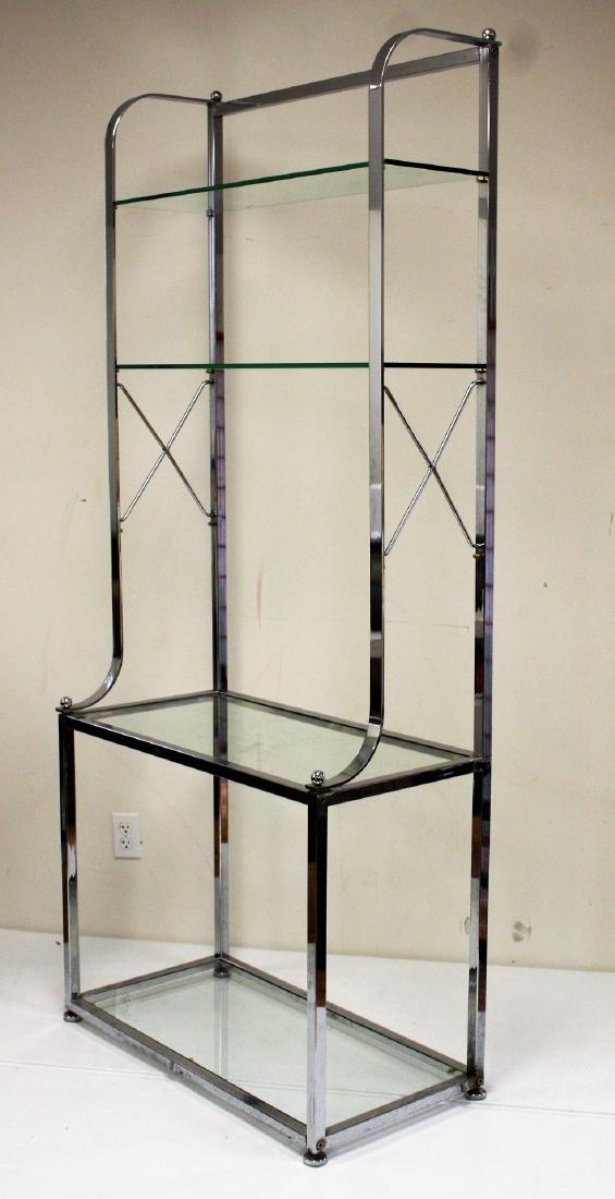 Mid Century Chrome and Glass Step-Back Wall Unit (1 of 5)