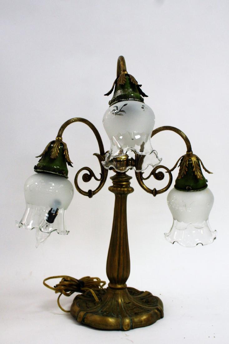Fancy Victorian Three(3) Arm Bronzed Lamp (1 of 5)