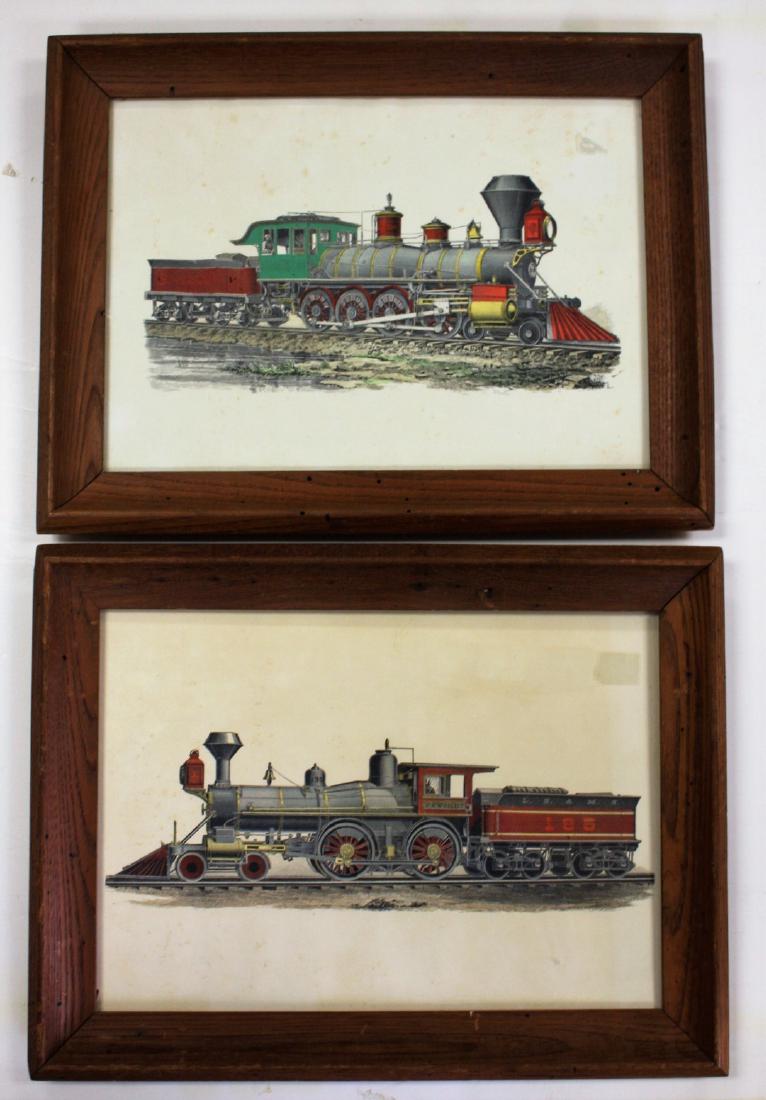 Two(2) Hand Colored Locomotive Engravings (1 of 5)