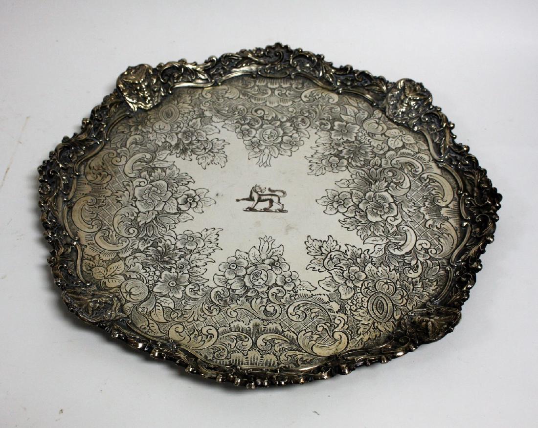 Heavily Repoussed Silverplated Tray (1 of 6)