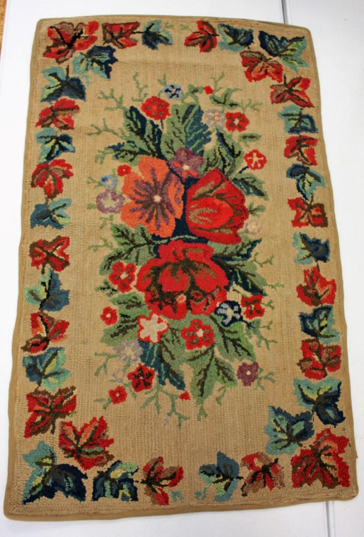 Early American Floral Hooked Rug (1 of 4)
