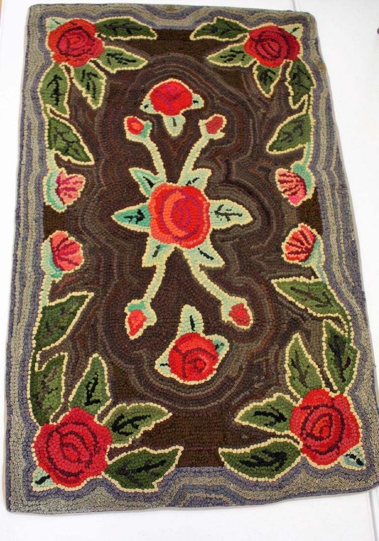Early American Floral Hooked Rug (1 of 4)
