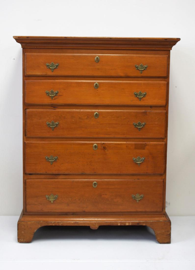 Early Country Pine Five(5) Drawer Chest (1 of 5)