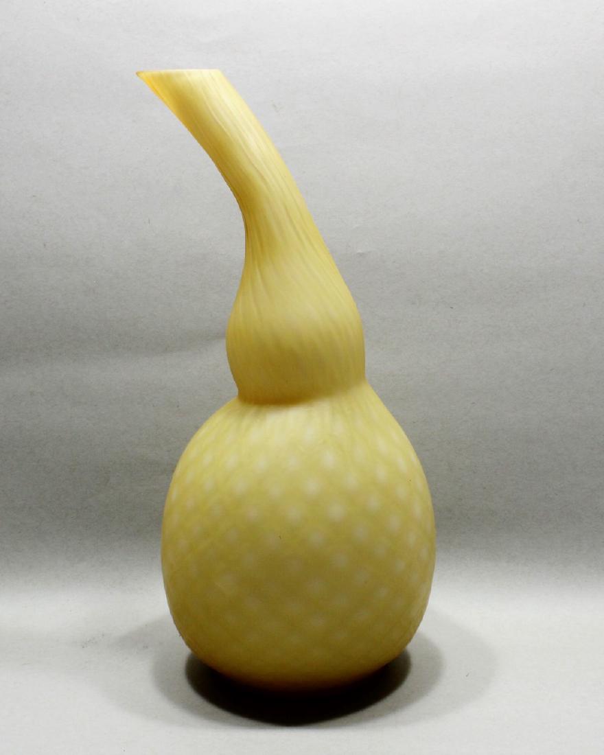 Unusual Mt Washington Satin Glass Gourd Vase (1 of 9)