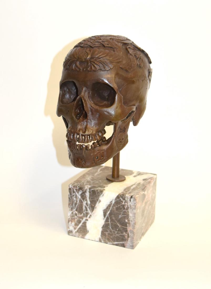 Unusual Modernist Bronze Skull (1 of 5)