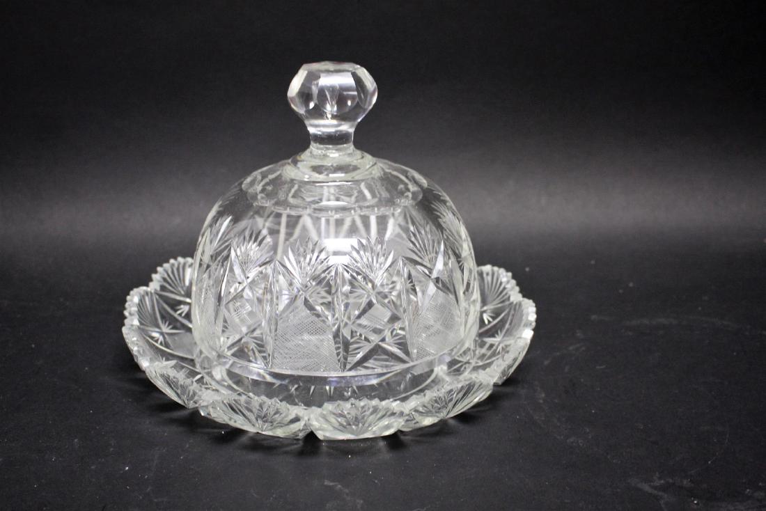 American Cut Glass Butter Dish (1 of 4)