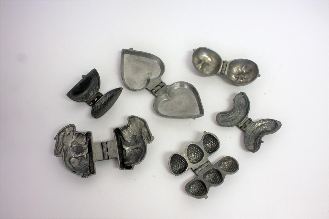 Lot of Miscellaneous Antique Pewter Chocolate Molds(6) (1 of 3)