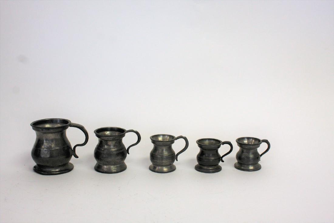 Lot of Miscellaneous Antique Pewter Measuring Cups(5) (1 of 3)