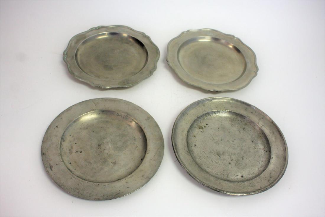 Four(4) Miscellaneous Antique Pewter Plates (1 of 5)
