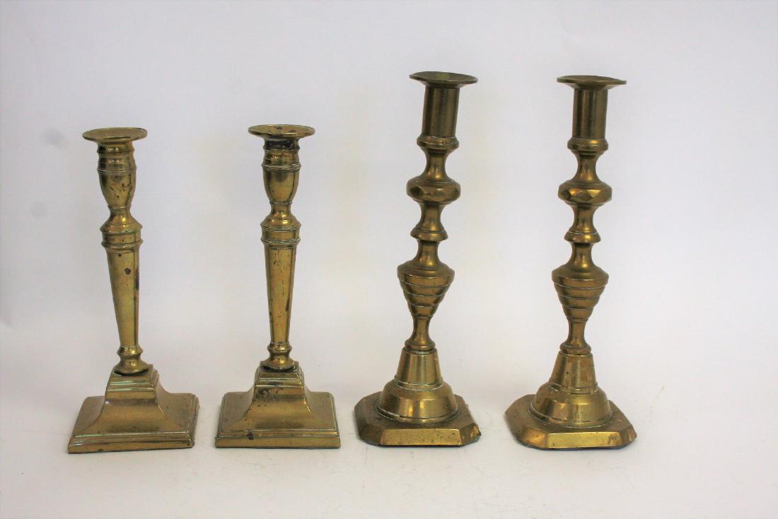 Two(2) Pair of Early American Brass Push-Up (1 of 3)