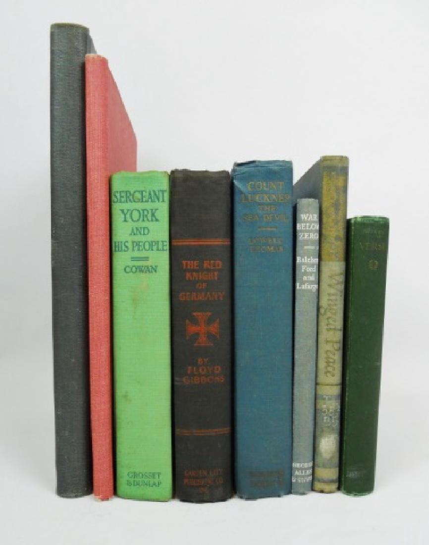 Collection of Military Related Books (8pc): Eight hardcover military related books. BEATON, CECIL. (1941). 'Air of Glory: A Wartime Scrapbook.' London: His Majesty's Stationery Office. FOXCROFT, FRANK. (1918). 'War Verse'. New York: Thomas Y. C