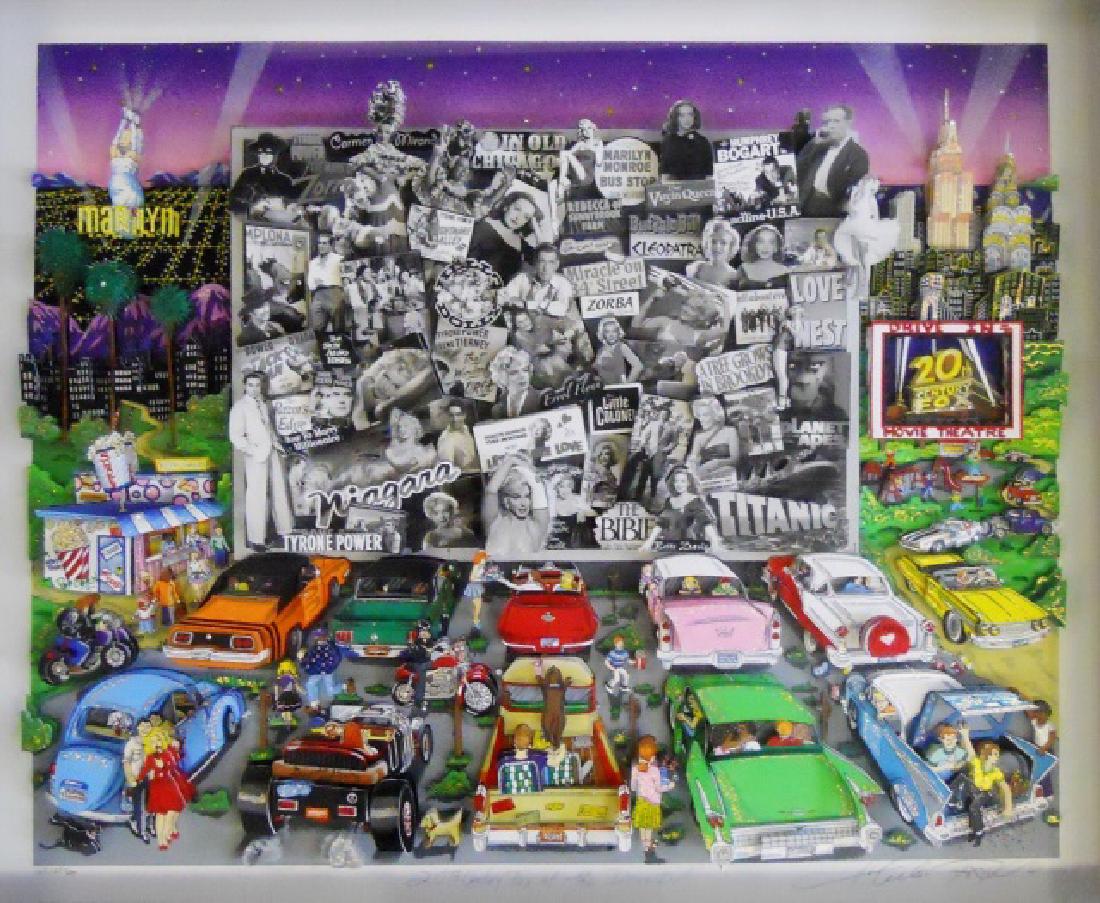 20th Century Fox at The Drive In', Charles Fazzino: Charles Fazzino (American, b. 1955) - Limited edition 3D Serigraph print titled, "20th Century Fox At The Drive In!" Artist signature at lower right , Title at center. Limited Edition numbered 165/250