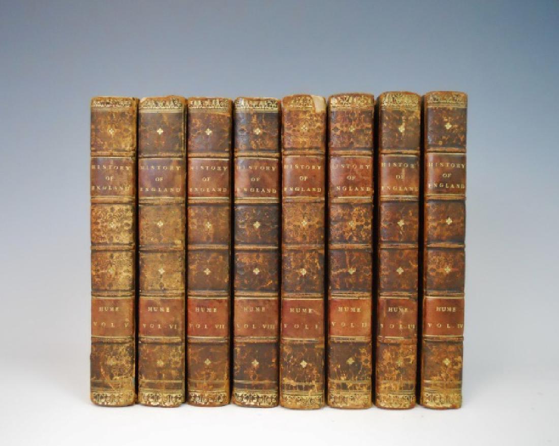 The History of England, David Hume, 1818, (8 vol): Eight volume leather bound set, "The History of England from the Invasion of Julius Caesar to the Revolution of 1688 in Eight Volumes", David Hume Esq., London Caldwell & Davies, 1818. Books are bound